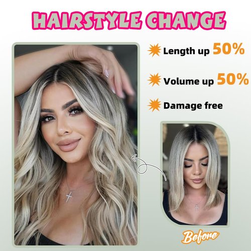 Straight Clip in Hair Extensions Real Human Hair, 7Pcs 12 Inch 80g Pink Invisible Natural Soft Remy Human Hair Extension Clip ins, Double Weft Hair Extensions Real Human Hair for Women