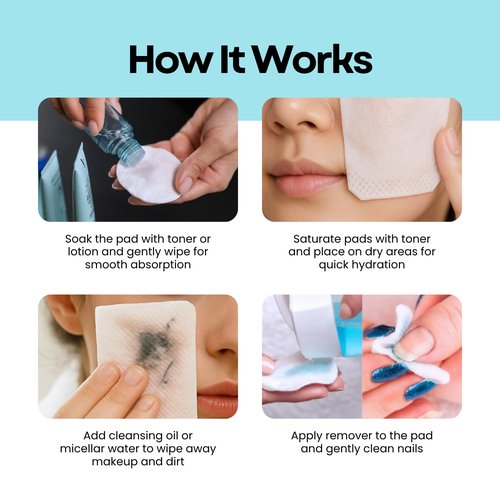 SOMISOME 1/2 Seeruse Cotton Pads Large Pack - Premium Korean Facial Cotton Pads for Makeup Removal and Skincare, Lint-Free, Soft and Thin, Toner Mask, Hypoallergenic, 160 Count