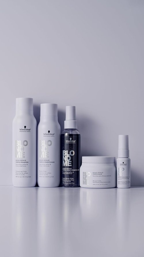 BlondMe Bond Repair Purple Mask - Neutralizes Yellow & Brassy Tones | For Healthy, Cool-Toned Blondes