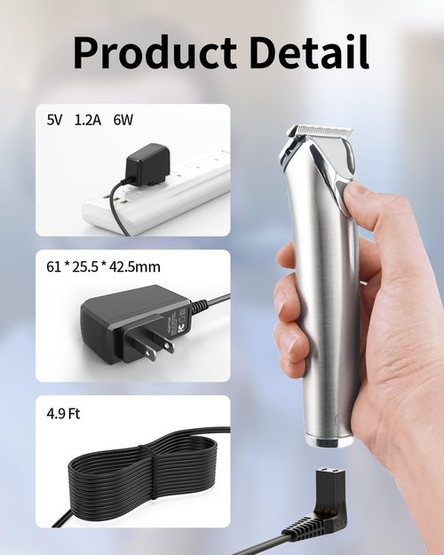 Superer 5V Charger Replacement for Wahl Trimmer Models 9864SS, SS2L, WSS3L, 9818A, 5616L, 3026018, 9898, 9899-100, 9899, 9864, 5708, 9895, 9886, 9886-600, 3024497 Lithium Ion Beard Trimmer Cord