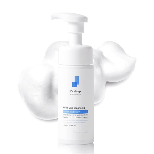 Dr. Deep All-in-One Cleansing Foam - Korean Facial Cleanser for Bumpy Skin & Blackheads | 5.07 fl. oz