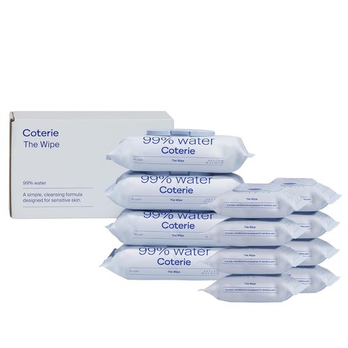 Coterie Baby Wipes - Hypoallergenic & Plant-Based for Sensitive Skin | 4 Standard & 8 Travel Packs