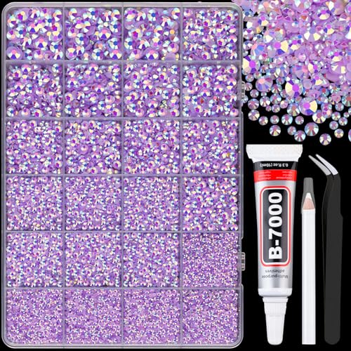 Lavender Purple AB Resin Rhinestones 25,000pcs for Crafts & DIY Projects + Glue