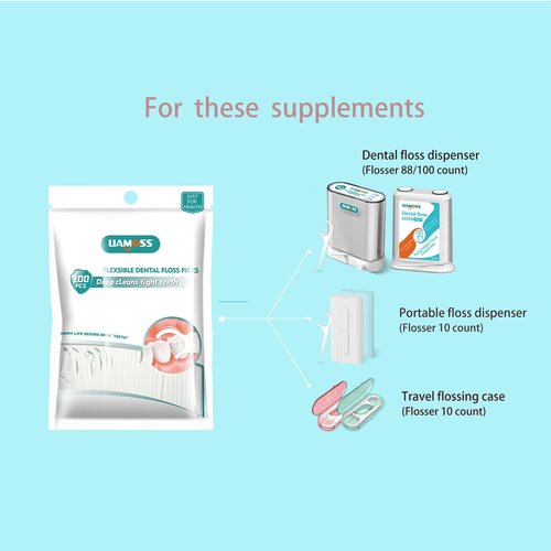 308 Count Dental Floss Picks with Dispenser, Superlight Floss Picks Travel Case, Super Smoothly on Tight Spaces, Efficiently Cleans Between Teeth to Help Fight Plaque (White)