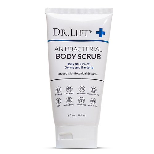 Dr. Lift Antibacterial Body Scrub, Botanical Exfoliating Formula With Vitamin E, Vitamin A, Lavender, and Salt Granules to Exfoliate and Nourish Skin, Body Care for Oily and Combination Skin, 6 Fl Oz