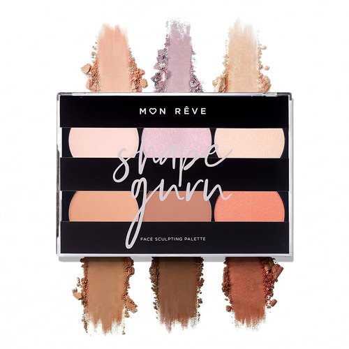 Mon Rêve 3-in-1 Contour Palette - Vegan Mineral Makeup for Highlighting, Blushing & Contouring | Parabens-Free, Light & Dark Shades (01 Light)