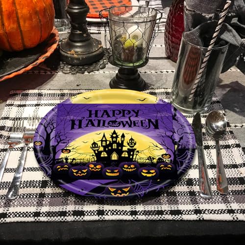 Halloween Party Dessert Plates and Napkins Set - 40 Pcs for 20 Guests