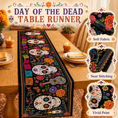 Day of the Dead Decorations Set with Marigolds Banner & Table Runner