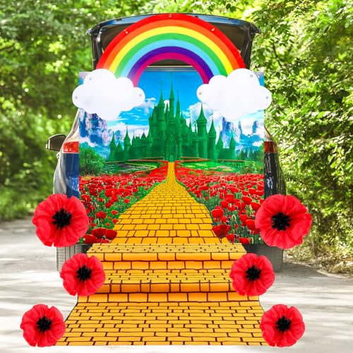 Halloween Trunk or Treat Car Decoration Kit with Banners and Flowers