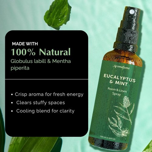 Aromafume Eucalyptus & Mint Room Spray - Aromatherapy Mist with Pure Essential Oils | 100ml/3.38fl oz