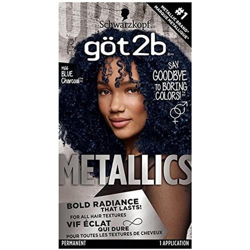 Got2B Metallics Permanent Hair Color - M66 Blue Charcoal | Vibrant, Long-Lasting Color