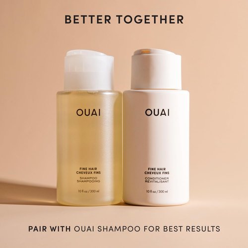 OUAI Fine Hair Conditioner - Travel Size Volumizing Formula with Keratin & Biotin | 3 Oz, Paraben-Free