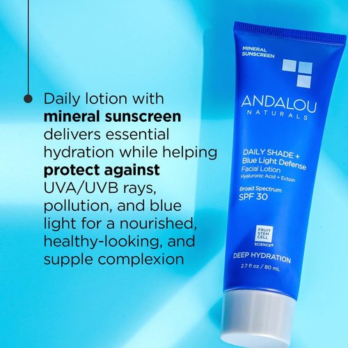Andalou Naturals Clear Skin Mineral Face Sunscreen SPF 30 - Lightweight, Non-Greasy Sunblock Lotion - 2.7 fl oz