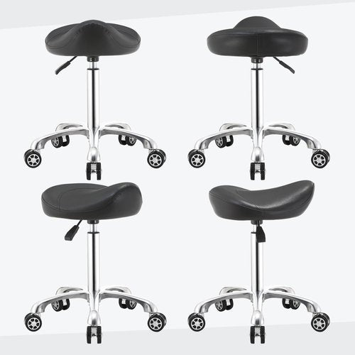 Nolasalon Saddle Stool Chair with Wheels,Ergonomic Swivel Rolling Height Adjustable for Salon Beauty Clinic Dentist Tattoo Home Office
