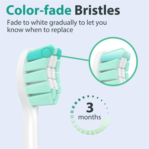 HOFAM Toothbrush Heads for Philips Sonicare Replacement Heads C2 C1 C3 4100 5100 5300 6100 3100 2100 1100, for Philips Sonic Care Click-on Electric Tooth Brush Handles, 8 Pack