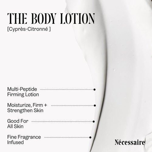 Nécessaire Body Lotion - Multi-Peptide Firming Moisturizer for All Skin Types | 15.2oz, Vegan & Hypoallergenic