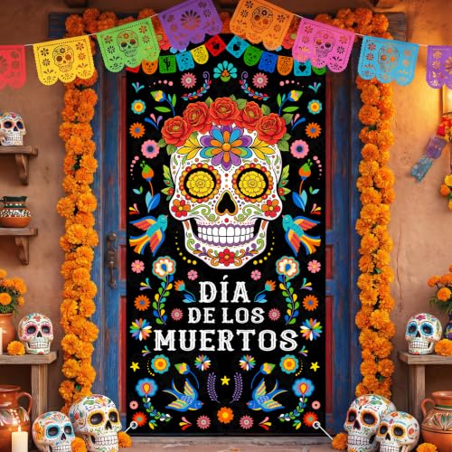 Día de los Muertos Door Banner – Day of the Dead Decor for Mexican Celebrations