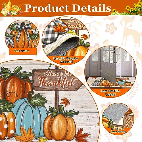 Fall Pumpkin Kitchen Rug Set of 3 - Washable Harvest Mats with Runner Variations