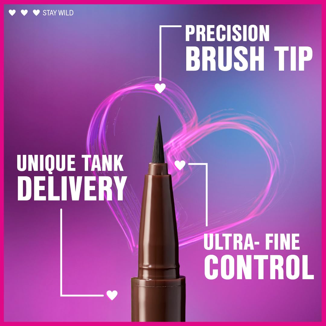 Wet n Wild Mega Last Liquid Eyeliner - Waterproof, 16-Hour Wear, Ultra-Fine Brush - Brown, Cruelty-Free & Vegan