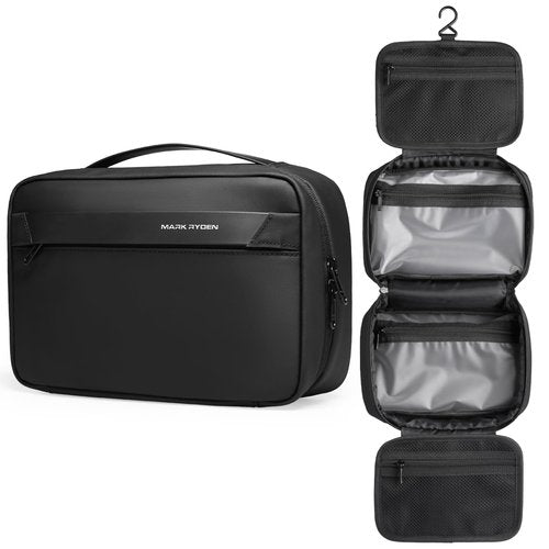 MARK RYDEN Toiletry Bag for Men, Travel Toiletry Organizer Dopp Kit Water-resistant Shaving Bag for Toiletries Accessories (Black)