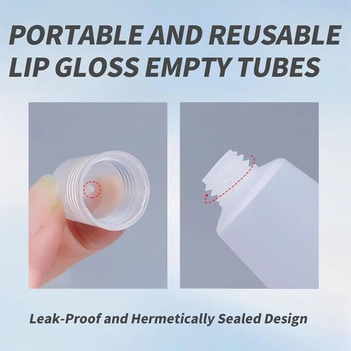 uadbau 20 PCS Empty Lip Gloss Tubes - 10ml Clear Lip Balm Tubes with 5ml Syringes - Refillable Squeeze Lip Balm Containers - Mini Cosmetic Soft for DIY Lip Gloss and Travel Toiletries