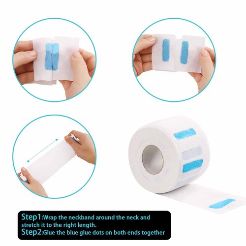 IOOROSE 5 Rolls Disposable Neck Strips for Barber Shop,Professional Stretchy Paper Hairdressing&Haircut Accessory Tool