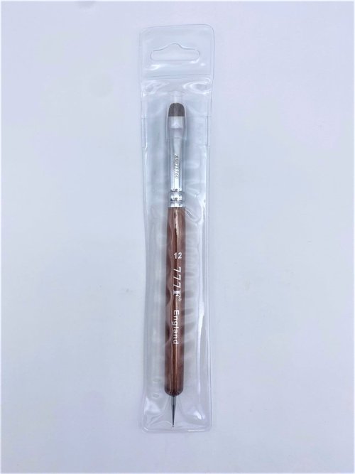 777 Premium Pure Kolinsky French Brush (Size 12 with Dotting Tool)