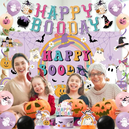 Halloween Birthday Party Decorations Set - Ghost Theme Pastel Colors