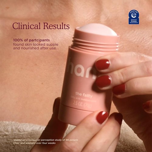 HANNI Fatty Body Moisturizer Stick with Fatty Acids, Travel Size Friendly Solid Lotion for Plumping and Hydration, Fragrance-Free and Safe for Sensitive Skin, 2.5 oz