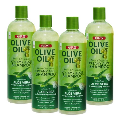 ORS Olive Oil Moisture Restore Creamy Aloe Shampoo Infused with Aleo Vera 12.5 Ounce (Pack of 4)