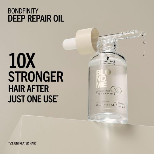 BlondMe Bondfinity Deep Repair Oil - Frizz Reduction & Heat Protection for Blonde Hair, 1.6 Fl Oz