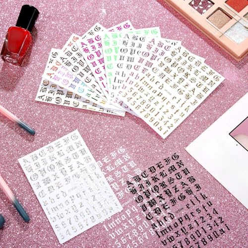 Chic Colors 24 Sheets Old English Nail Sticker Decal for Nail Art DIY