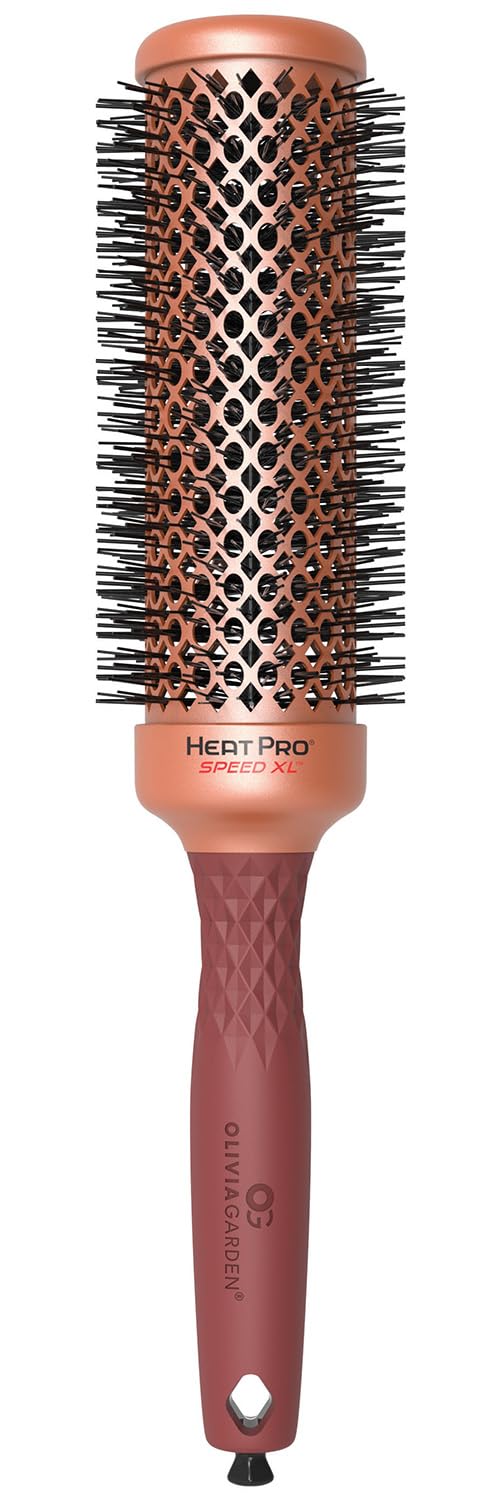 Olivia Garden HeatPro Speed XL - Extra-Long Thermal Round Hair Brush - Not Electrical - Professional Ceramic Blowout Brush for Normal to Thick Hair – 1 3/4”
