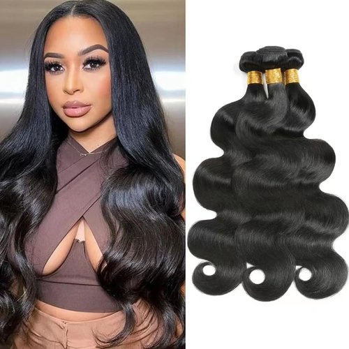10A Human Hair Bundles 14 14 14 Inch Body Wave Bundles Human Hair Unprocessed Brazilian Virgin Hair 3 Bundles Hair Weave Body Wave Bundles Human Hair Extensions Natural Color