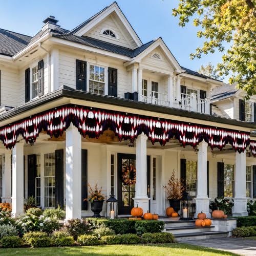 Halloween Monster House Decorations - Creepy Bloody Teeth Banner Set - 8 Pcs, Monster-8Pcs