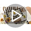Buffalo Plaid Lemon Placemats Set of 4 - 12x18 Inch Rustic Washable Table Mats Black & White