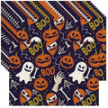Halloween Disposable Paper Placemats - Ghost & Pumpkin Design, 50 Pack, Style 2