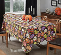 Halloween Sugar Skull Vinyl Tablecloth 60 x 84 Inch Rectangular with Flannel Backing