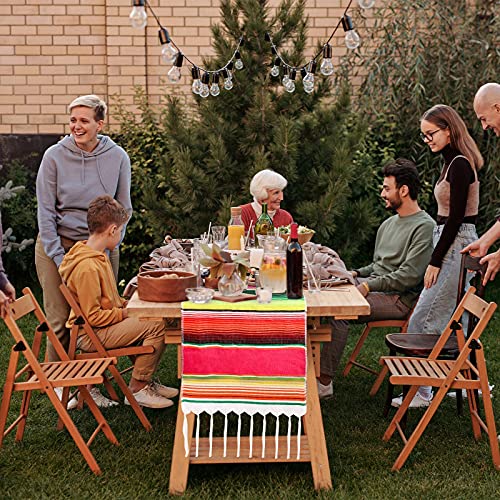 Mexican Serape Table Runners - Set of 10 Cotton Fiesta Decorations 14x84 Inches