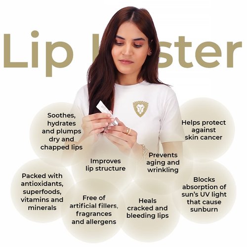 Leovard Lip Luster Hyaluronic Acid Lip Balm - Organic Hydrating Treatment for Fuller, Plump Lips (1 Pack)