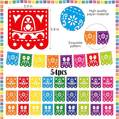 Mini Dia De Los Muertos Papel Picado Banner - 54 Vivid Mexican Party Flags
