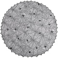 Halloween Black Lace Tablecloth 70 inch Round Spider Web Decor - Black