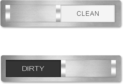 Skiennix Dishwasher Magnet | Clean Dirty Sign - Stainless Steel with Strong Magnet, Brushed Silver Finish
