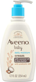 Aveeno Baby Daily Moisturizing Cream - Hypoallergenic Lotion with Coconut Oil & Shea Butter | 12 fl. oz