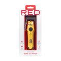 Red Cordless Mini Trimmer – Lightweight, High Performance Pro Zero Gapped with 4 Attachments for Manscaping, Carbon Steel Blade, Adjustable Taper Lever, USB-C Charging 3-Hour Run Time, Travel Size