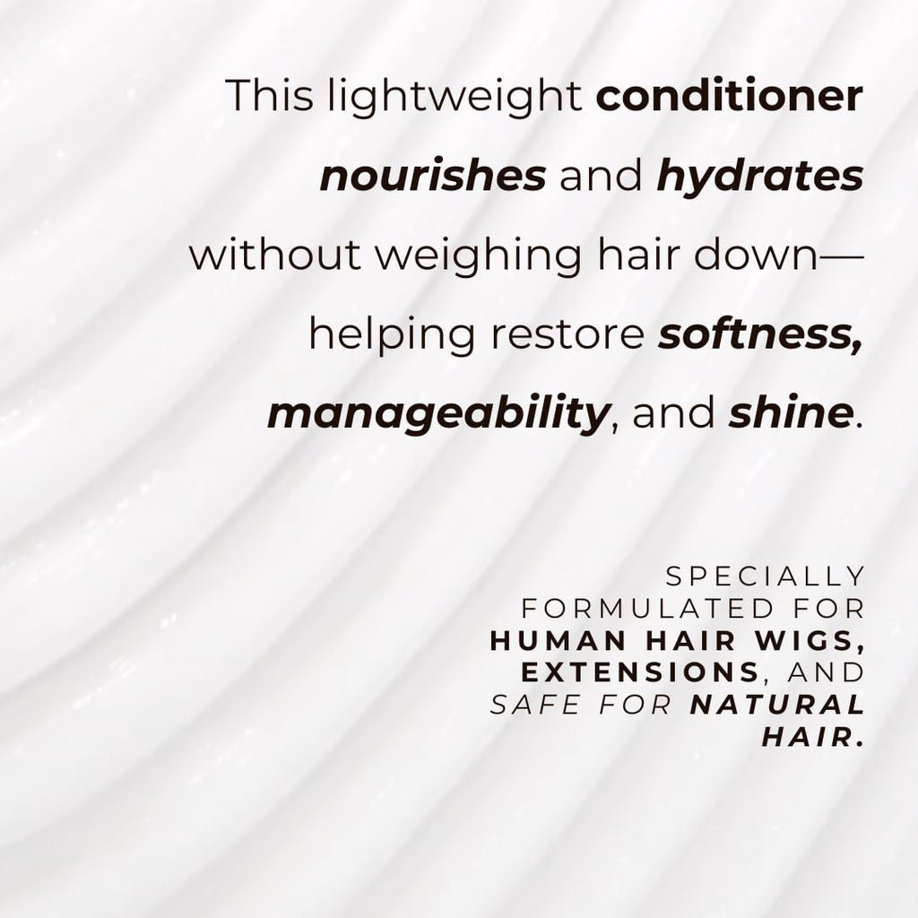 WIG WASH - WIG CONDITIONER - Linen Oil Conditioner – Sulfate-Free Formula for Human Hair Wigs, Extensions & Natural Hair – Moisturizing, Lightweight, Color Safe – 8 fl oz