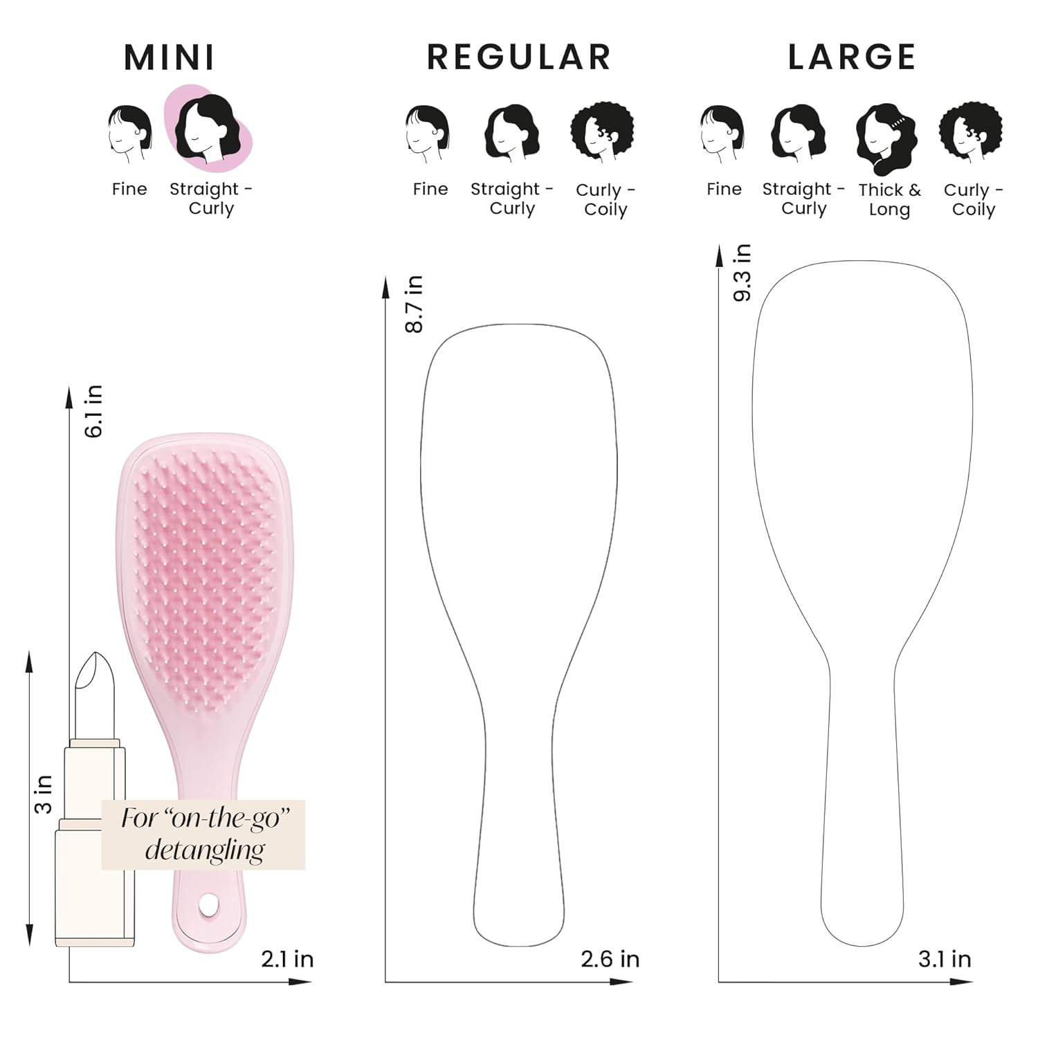 Tangle Teezer Mini Ultimate Detangler Hairbrush & Travel-Size Spray Bottle Duo | Millennial Pink, All Hair Types