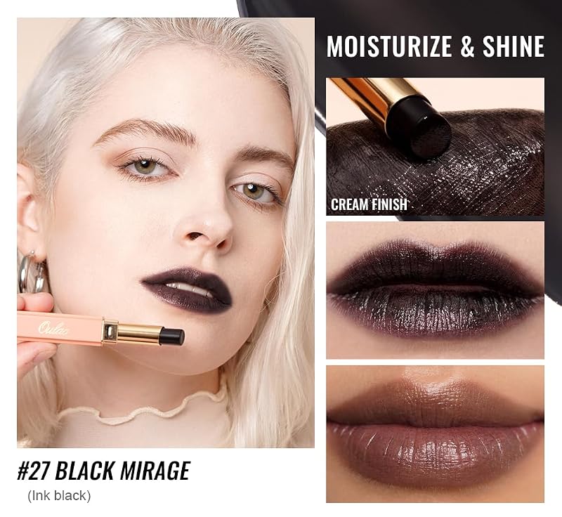 Black Lipstick with Glossy Finish - Hydrating Vegan Lip Balm 2.2g