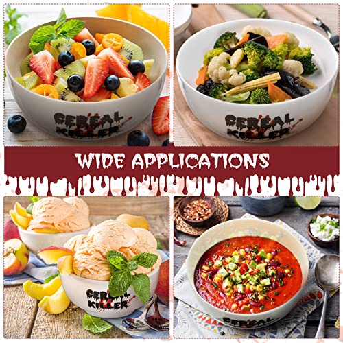 Gerrii 2-Piece Cereal Killer Bowl and Spoon Set - 20 oz Soup Salad Pasta
