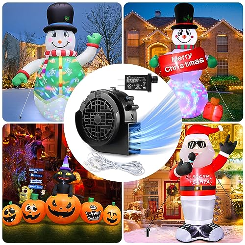 12V Inflatable Blower Fan with 7 LED Light Strings, 1.2A for Holiday Decorations